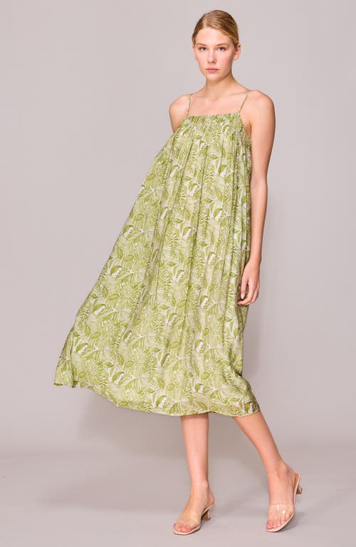 Melloday Strapless Organza Sundress In Green