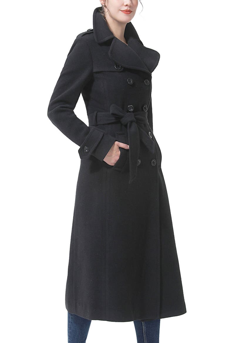 Charlotte Long Wool Blend Coat, Alternate, color, Black