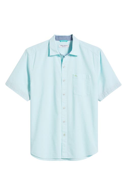 Tommy Bahama Nova Wave Short Sleeve Seersucker Button-up Shirt In Aquarius