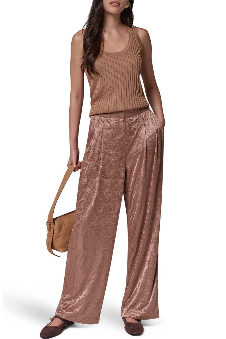 Crinkled Wide Leg Pants, Alternate, color, CAMEL