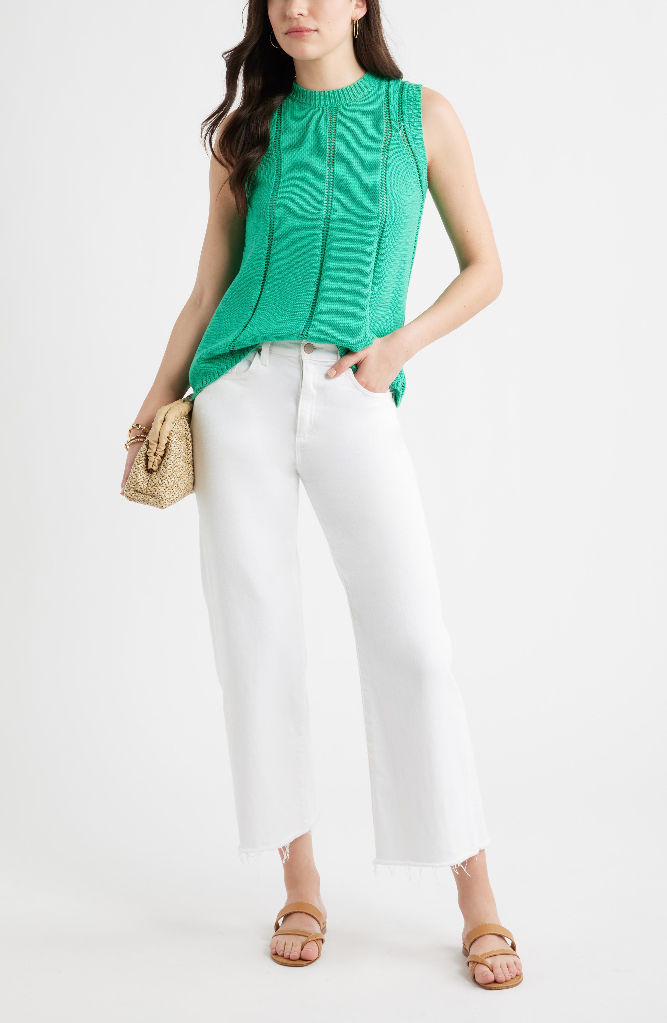 Open Stitch Sleeveless Sweater - image 4