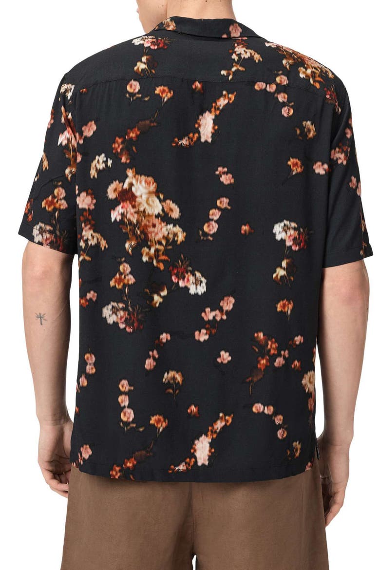 Karmada Floral Camp Shirt, Alternate, color, BLACK