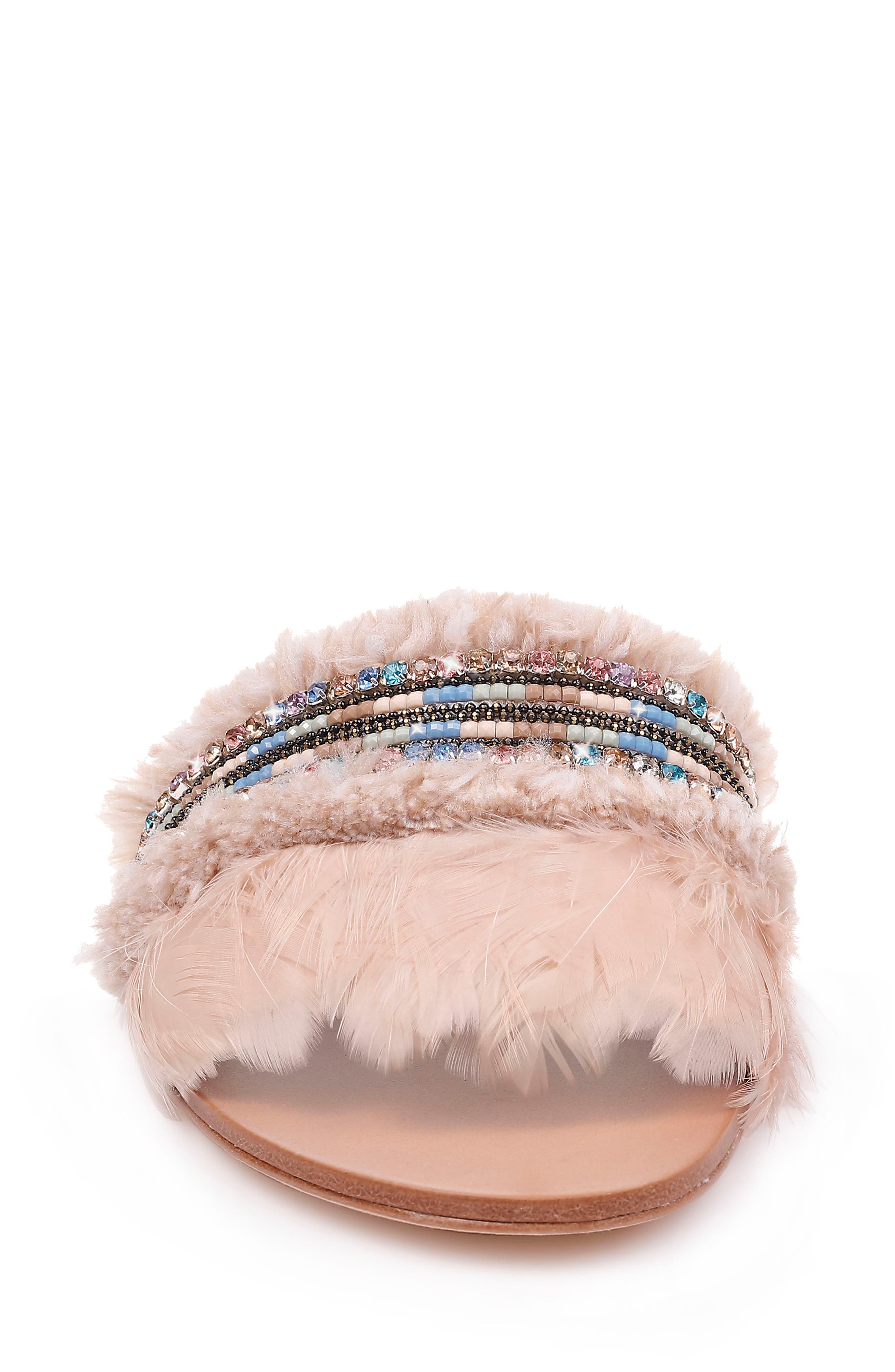 Badgley Mischka Collection Badgley Mischka Fortune Embellished Slide Sandal, Alternate, color, 