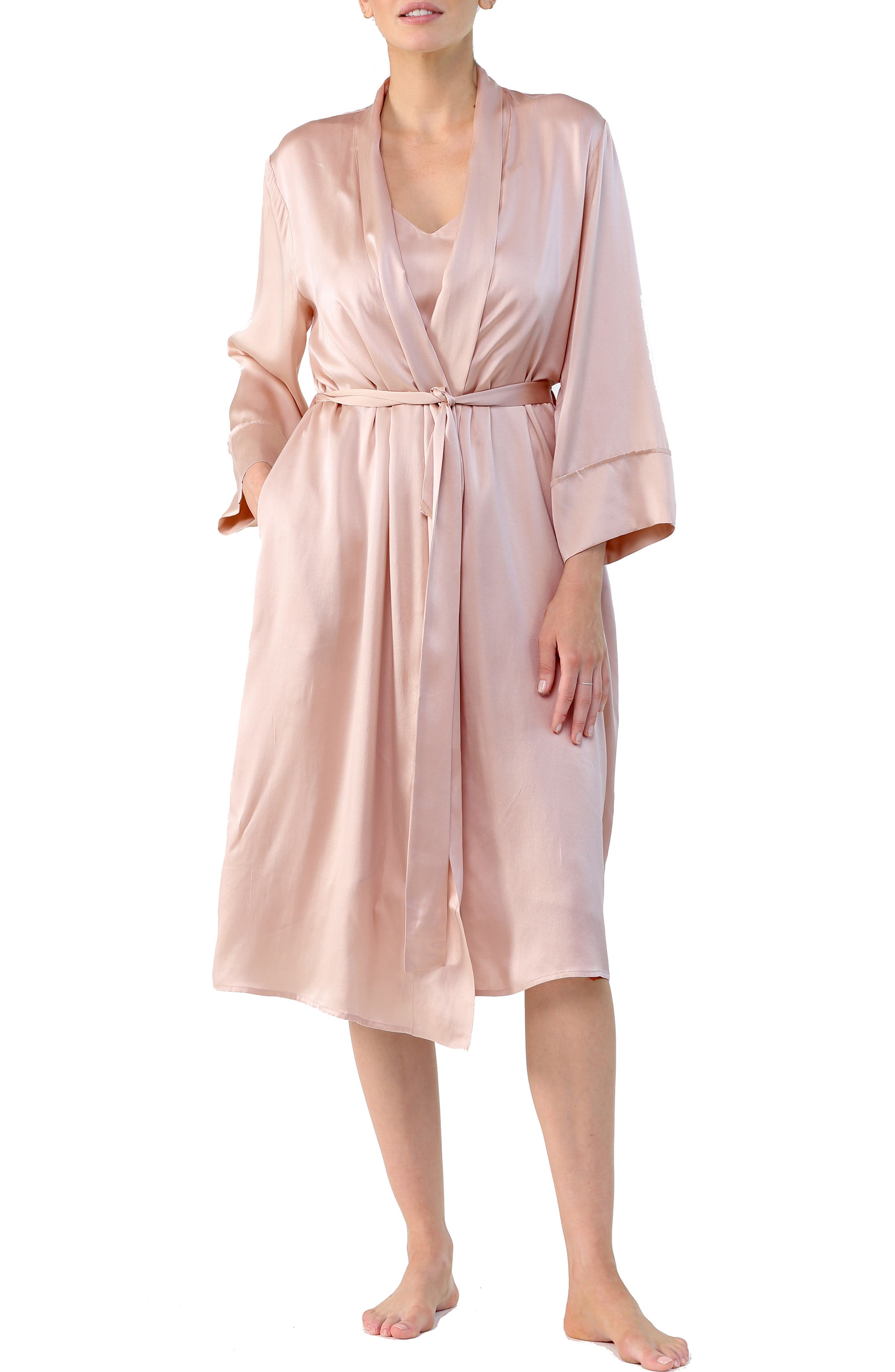 Papinelle Silk Robe in Papinelle Pink 
