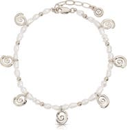 Ettika Aura Swirl Pendant Freshwater Pearl Bracelet