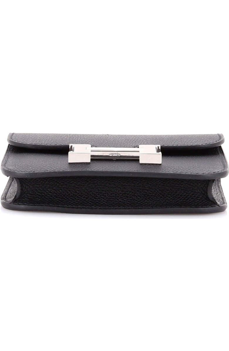 Pre-Owned Hermes Constance Slim Wallet Epsom, Alternate, color, Noir