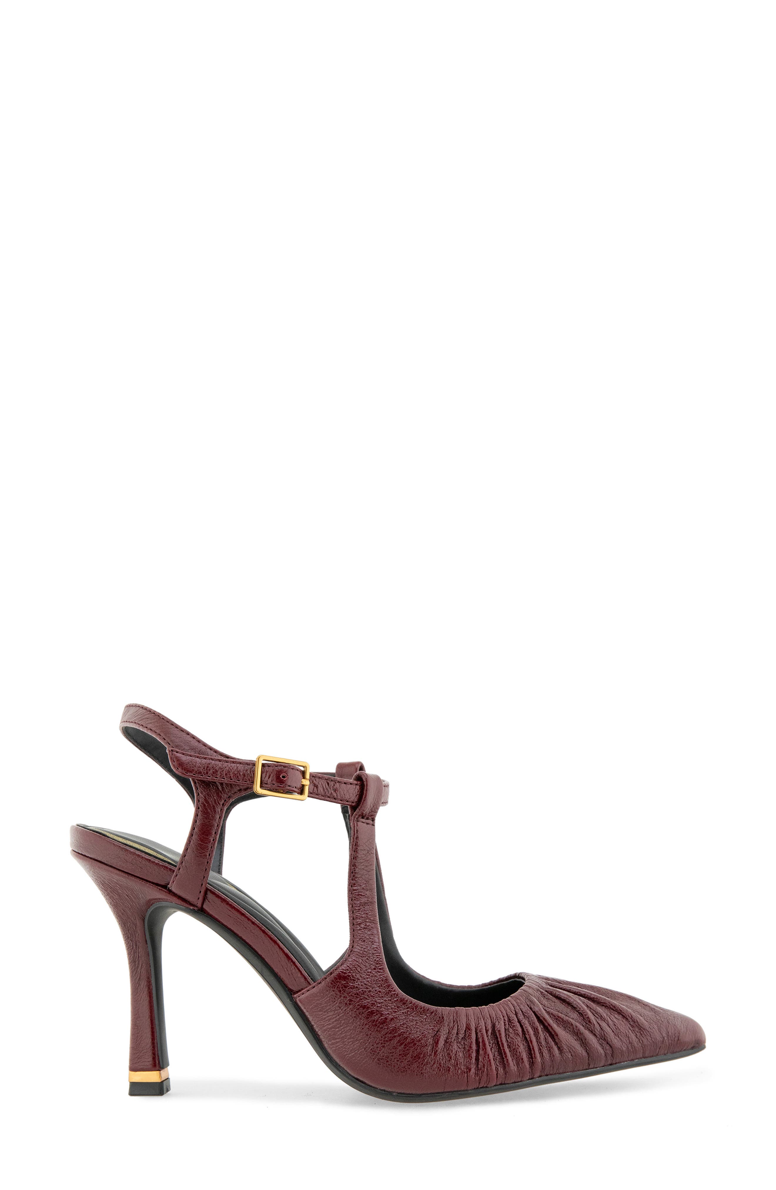 Romi Ruched Pointed Toe Pump, Alternate, color, WINE LEATHER