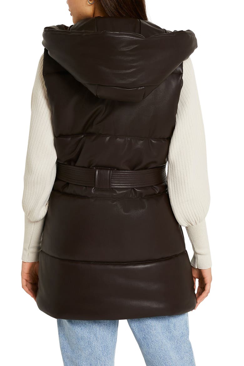 Sleeveless Puffer Gilet Vest, Alternate, color, BROWNDARK
