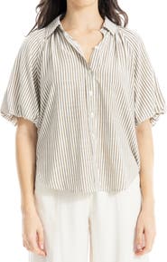 MAX STUDIO Bubble Sleeve Boyfriend Shirt