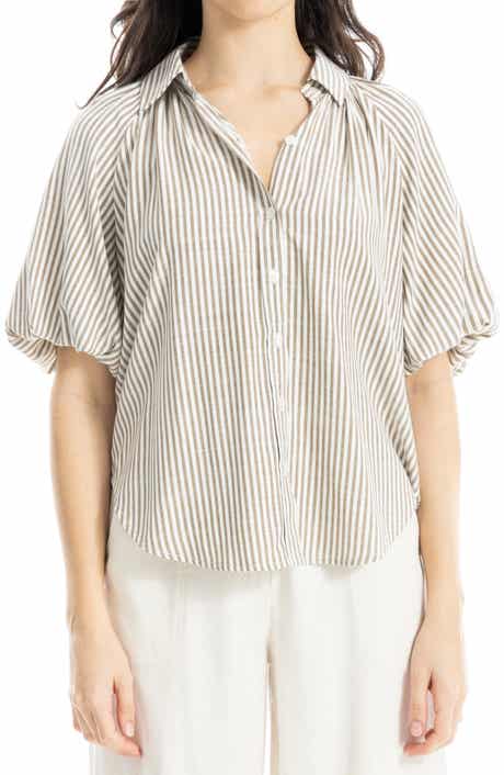 MAX STUDIO Bubble Sleeve Boyfriend Shirt