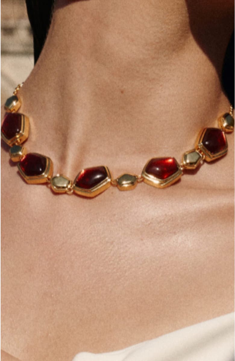 RC RETRO CHIC Red Velvet Necklace, Alternate, color, Red & Gold