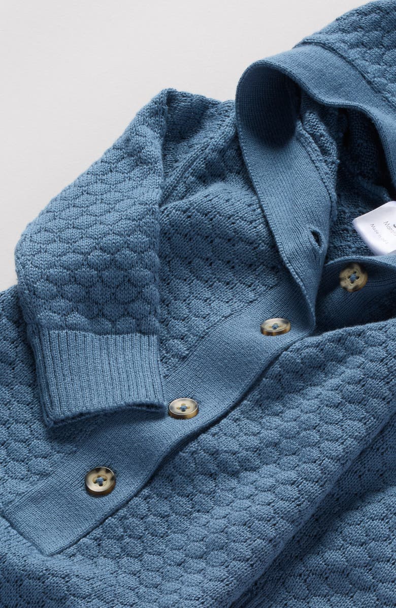 Nordstrom Hooded Pointelle Sweater Romper, Alternate, color, Blue Stellar