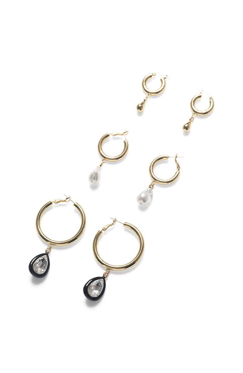 WeWoreWhat Multi Pear Drop Hoop Set, Main, color, 