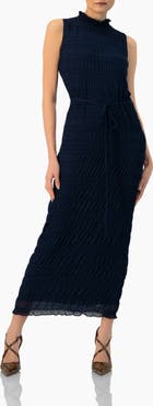IVONNE Sleeveless Long Pleated Dress