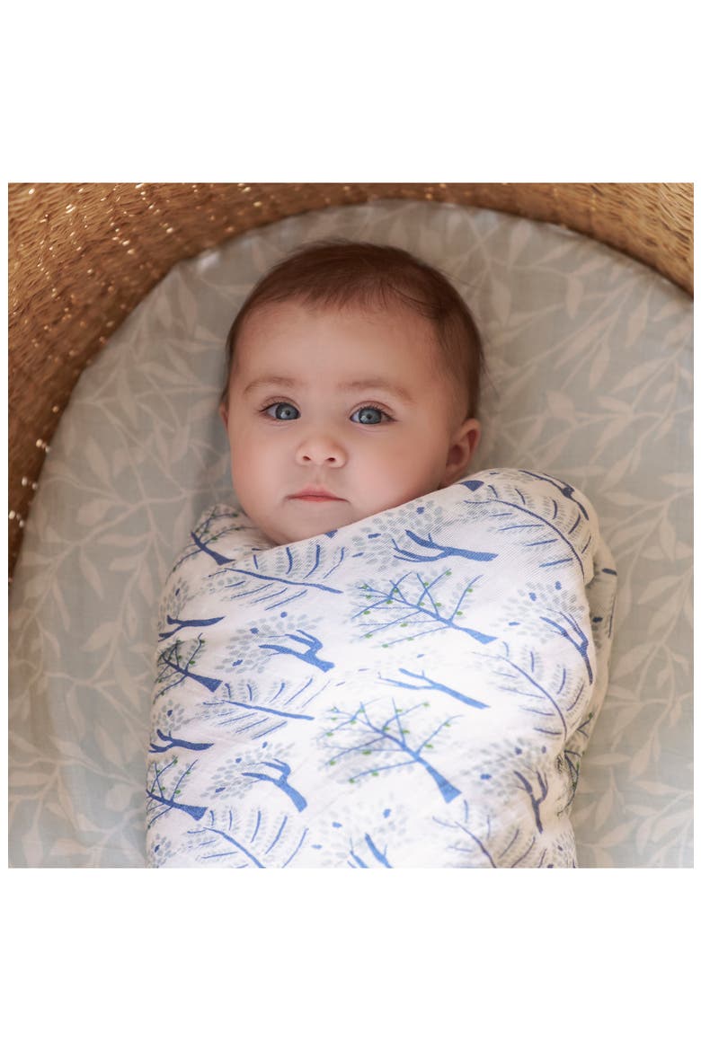 Assorted 4-Pack Organic Cotton Muslin Swaddling Cloths, Alternate, color, OUTDOORS