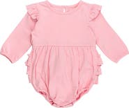 RuffleButts Long Sleeve Flutter Bubble Romper