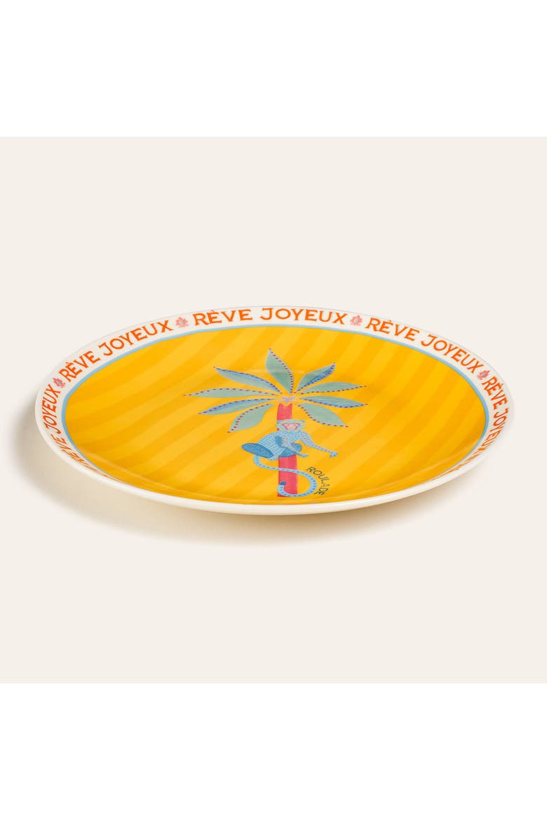 Porcelain Animal Cake Plate 2 Pcs Set, Alternate, color, Yellow