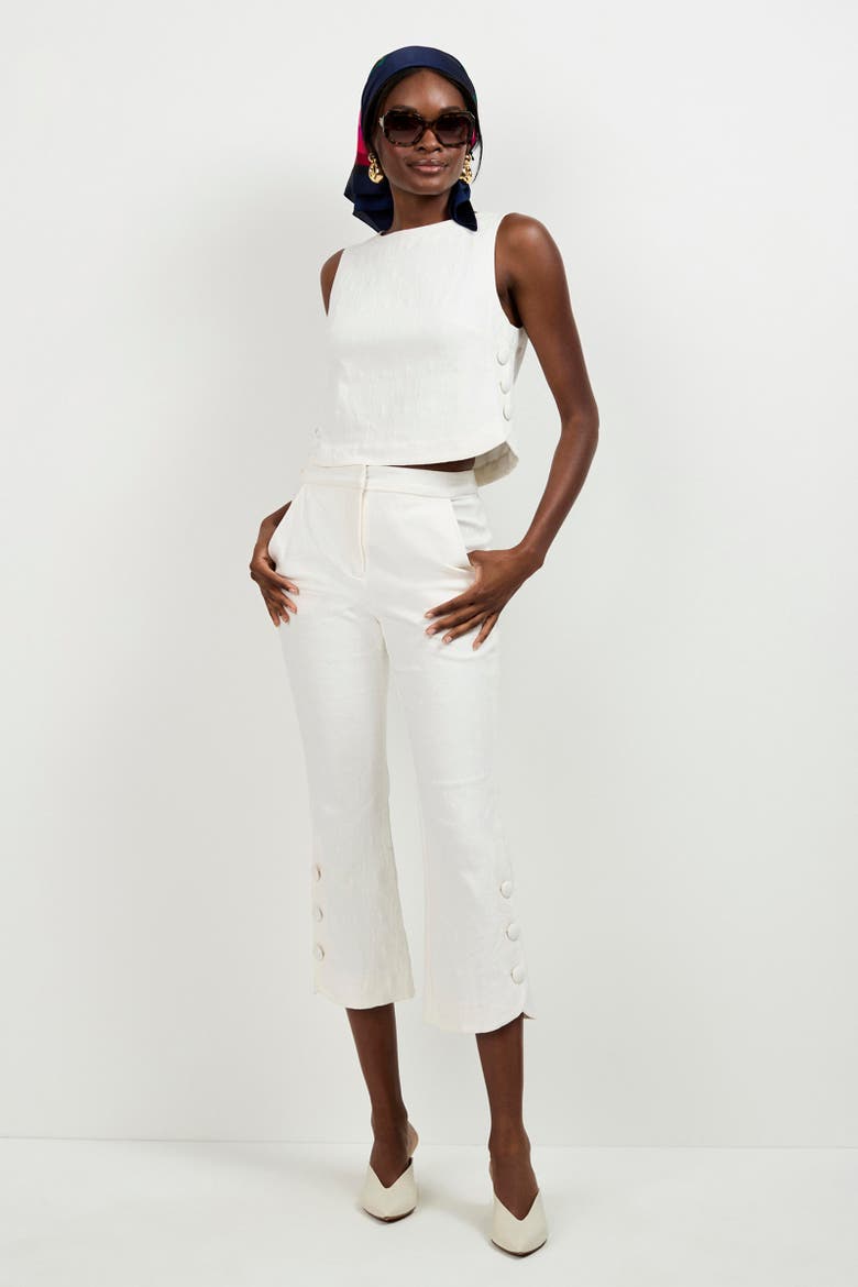 Tortona Button Hem Pants, Main, color, Whitewash