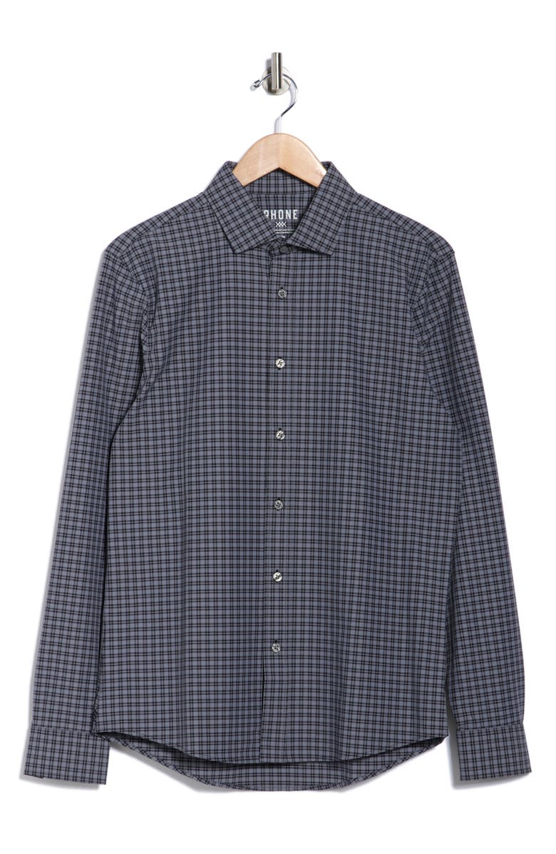 Rhone State of Mind Slim Fit Button-Up Shirt State of Mind Slim Fit Button-Up Shirt, Alternate, color, Black Glen Plaid