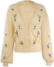 SAACHI Floral Embroidered Cardigan