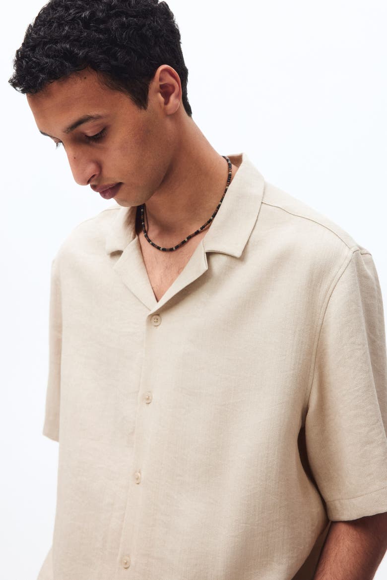 Relaxed Fit Resort Shirt, Alternate, color, Beige