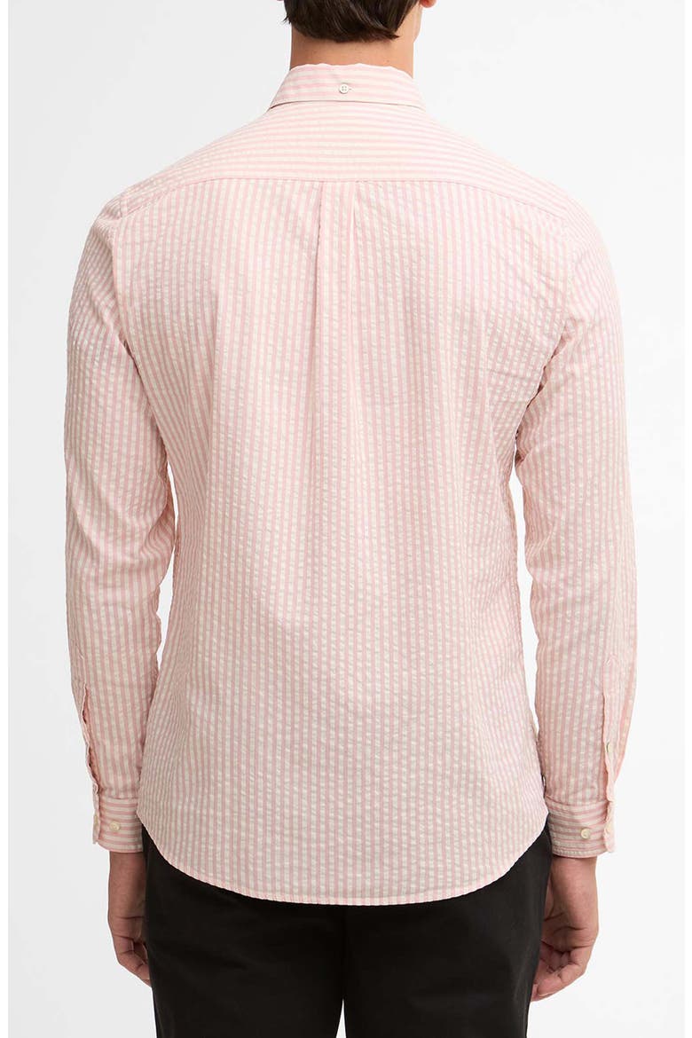 Cresswell Stripe Cotton Seersucker Button-Down Shirt, Alternate, color, MINERAL PINK
