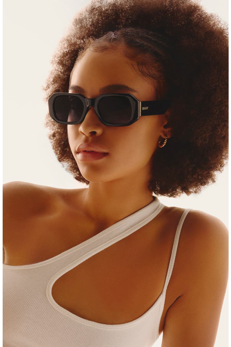 Hyped Up 53mm Gradient Square Sunglasses, Alternate, color, BLACK / SMOKE