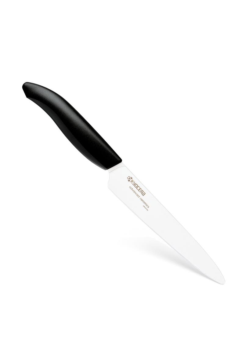 Revolution Ceramic 5 Inch Micro Serrated Tomato Knife, Main, color, black