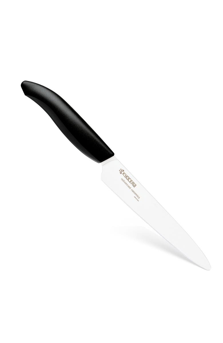Kyocera Revolution Ceramic 5 Inch Micro Serrated Tomato Knife, Main, color, Black