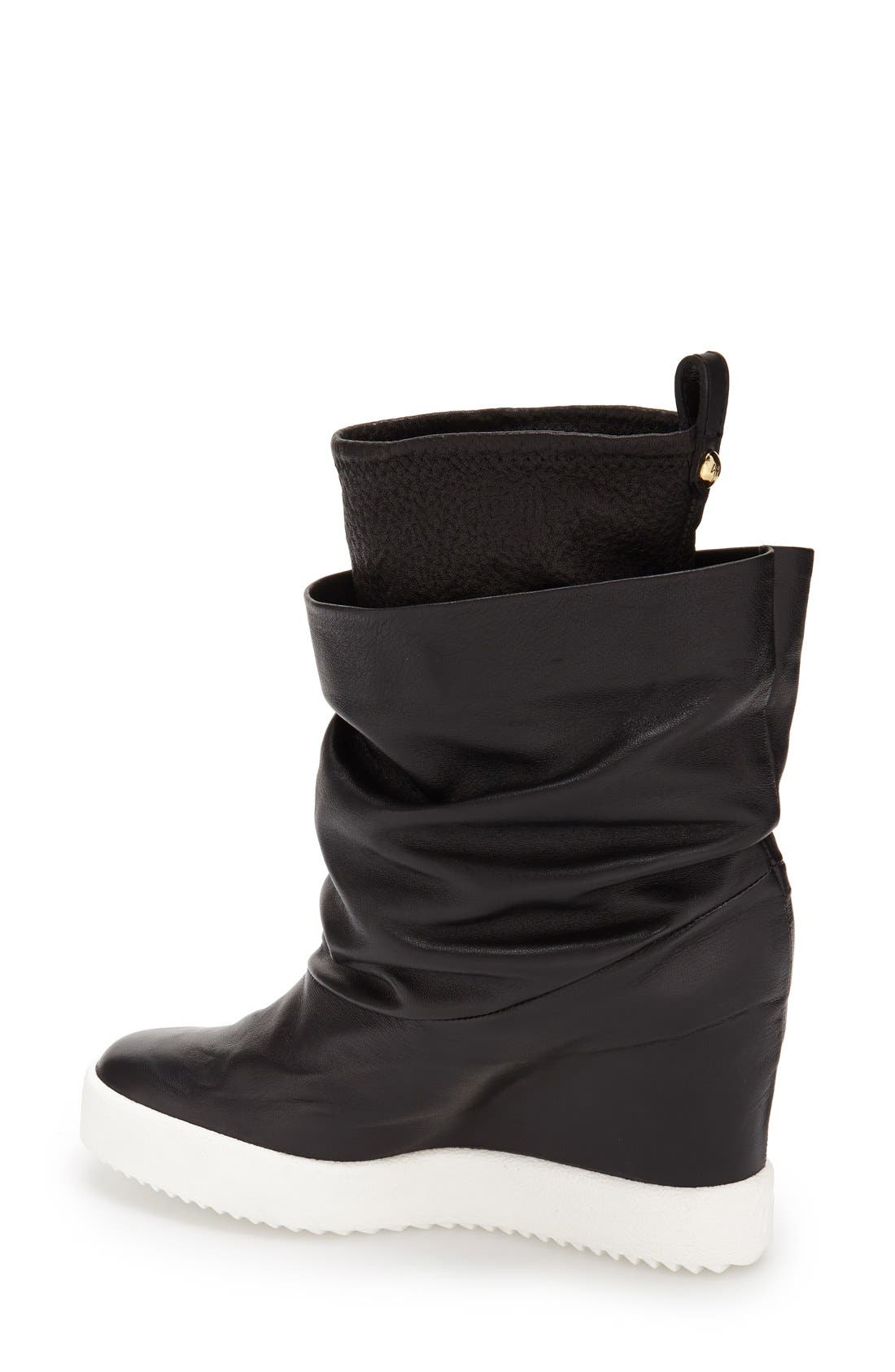 High Top Wedge, Alternate, color, BLACK
