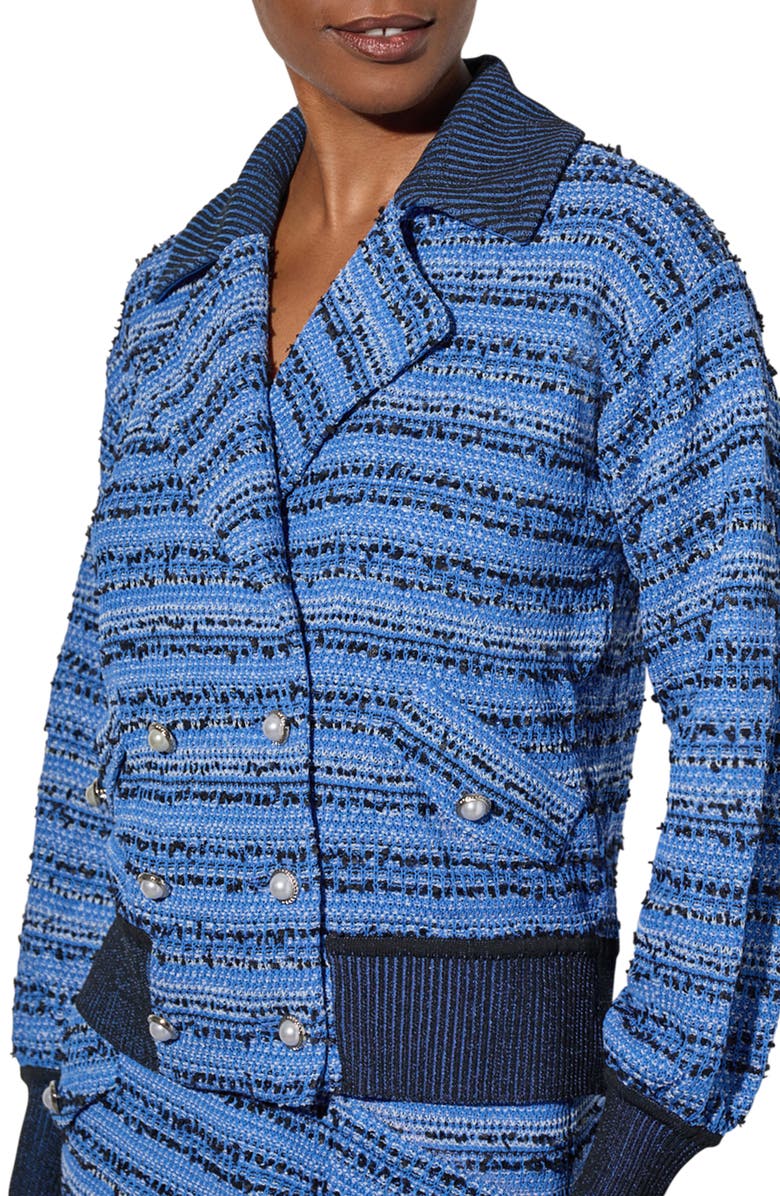 Ming Wang Eyelash Tweed Bomber Jacket, Alternate, color, 
