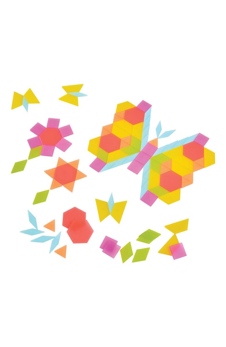 Kaplan Early Learning Company Translucent Tangram Tiles - 250 Pieces, Alternate, color, Multicolored