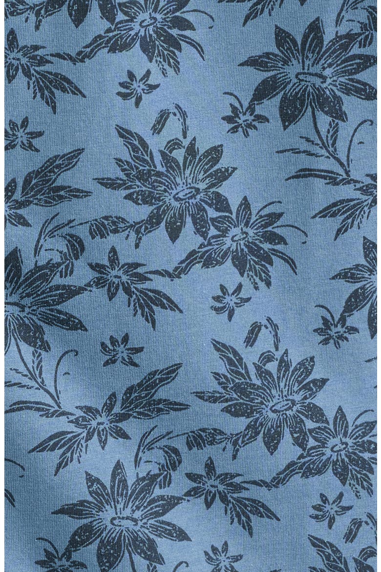 Comfortknit Floral Short Sleeve Button-Up Shirt, Alternate, color, BERING SEA