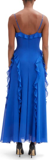 Veris Ruffle Chiffon Maxi Dress