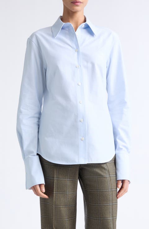 Drop Shoulder Fitted Cotton Shirt