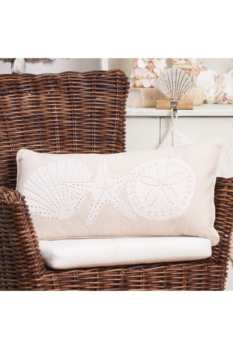 Gold Coast Multi Shells Throw Pillow, 12" x 24", Alternate, color, Beige