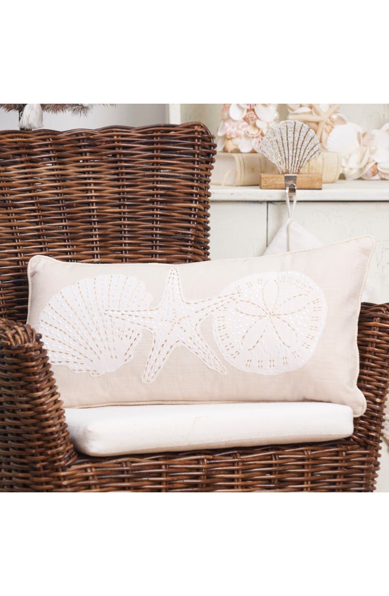 C&F Home Gold Coast Multi Shells Throw Pillow, 12" x 24", Alternate, color, Beige