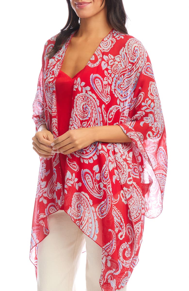 Karen Kane Open Front Jacket, Alternate, color, Paisley