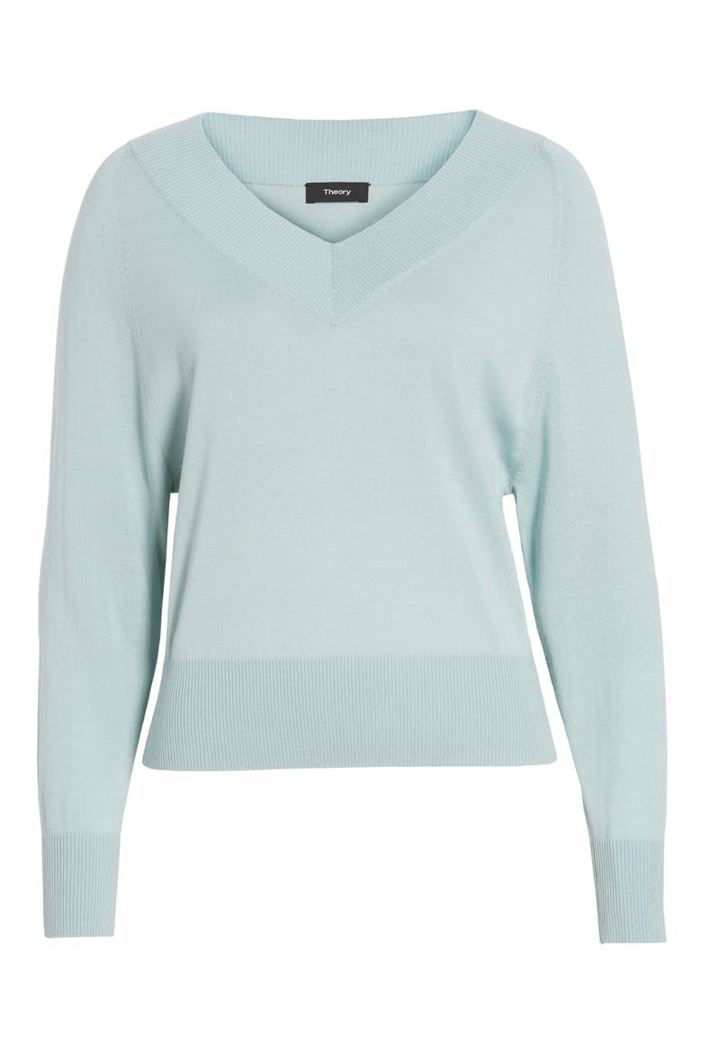 Deep V-Neck Sweater, Alternate, color, MINT