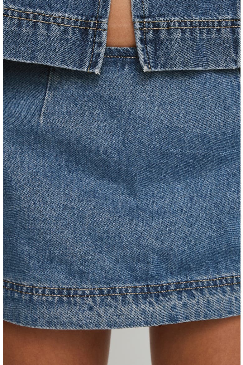 Stefenie Denim Miniskort, Alternate, color, MID WASH
