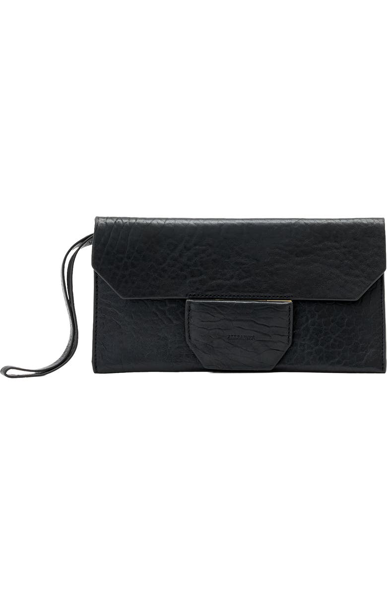 AllSaints Ursa Leather Wallet, Main, color, Black