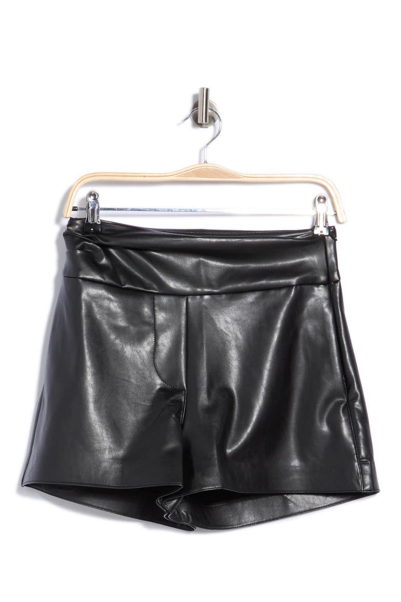 Finch Faux Leather Shorts, Main, color, BLACK