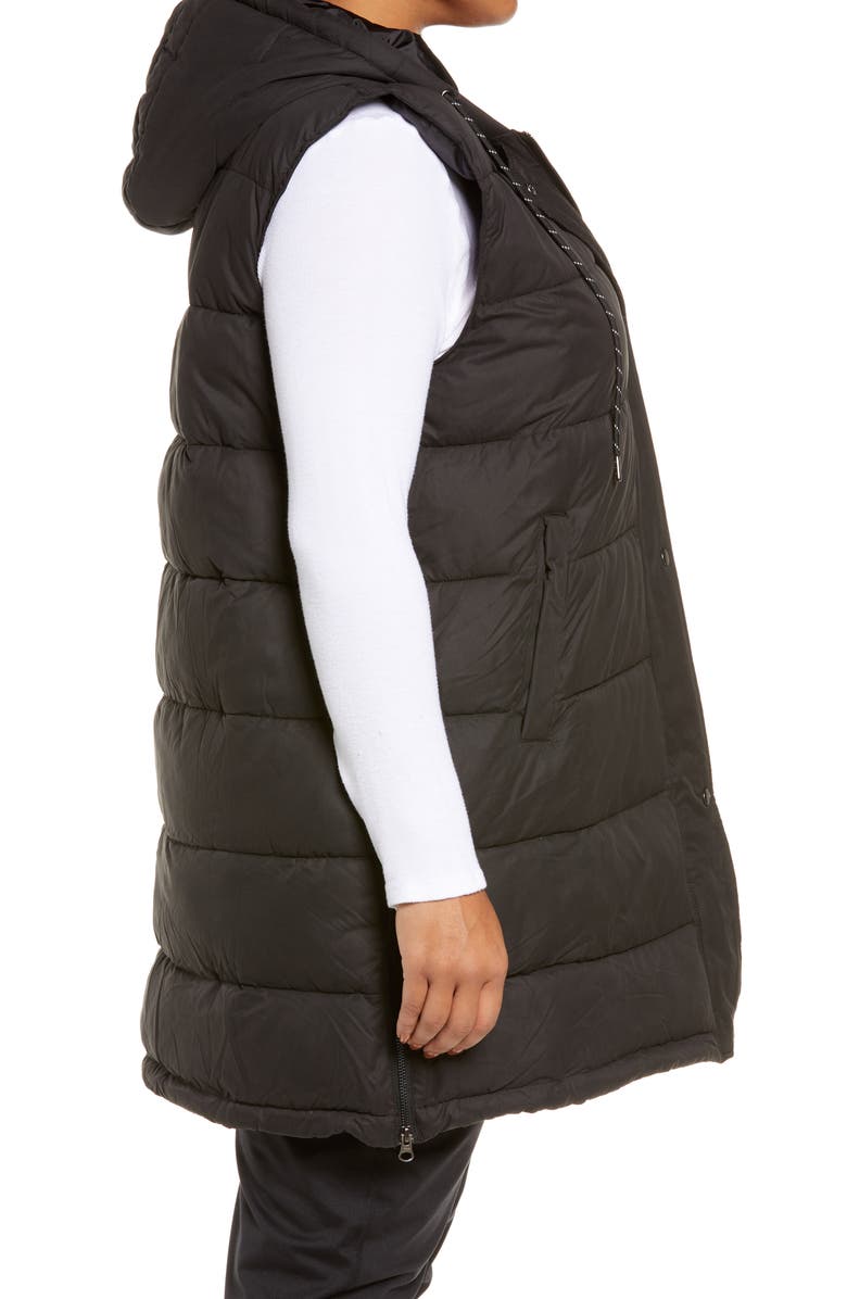 Zella Women's Long Hooded Puffer Vest, Alternate, color,