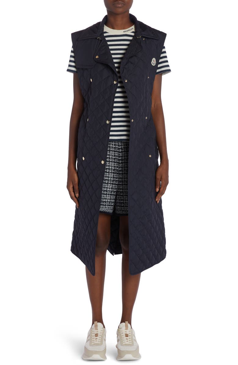 Moncler Alcione Diamond Quilted Down Long Vest, Main, color, 