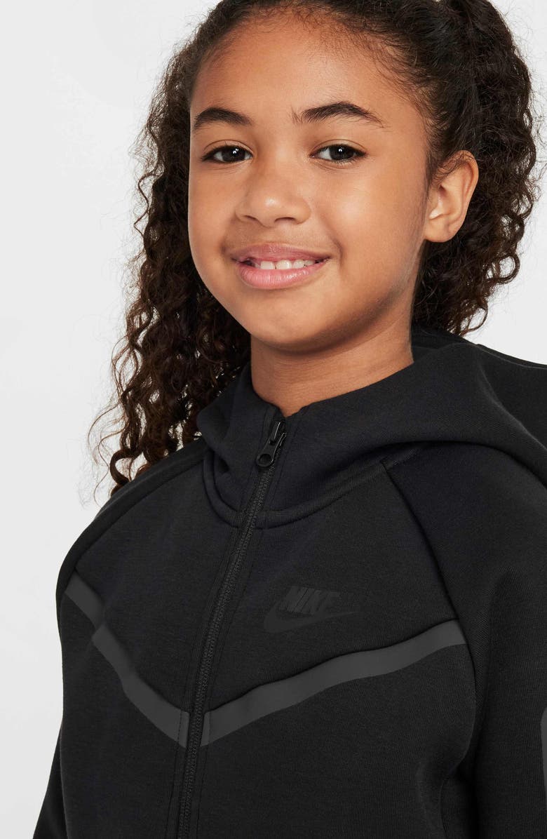 Nike Kids' Tech Fleece Full Zip Hoodie, Alternate, color, Black/ Black/ Black/ Black