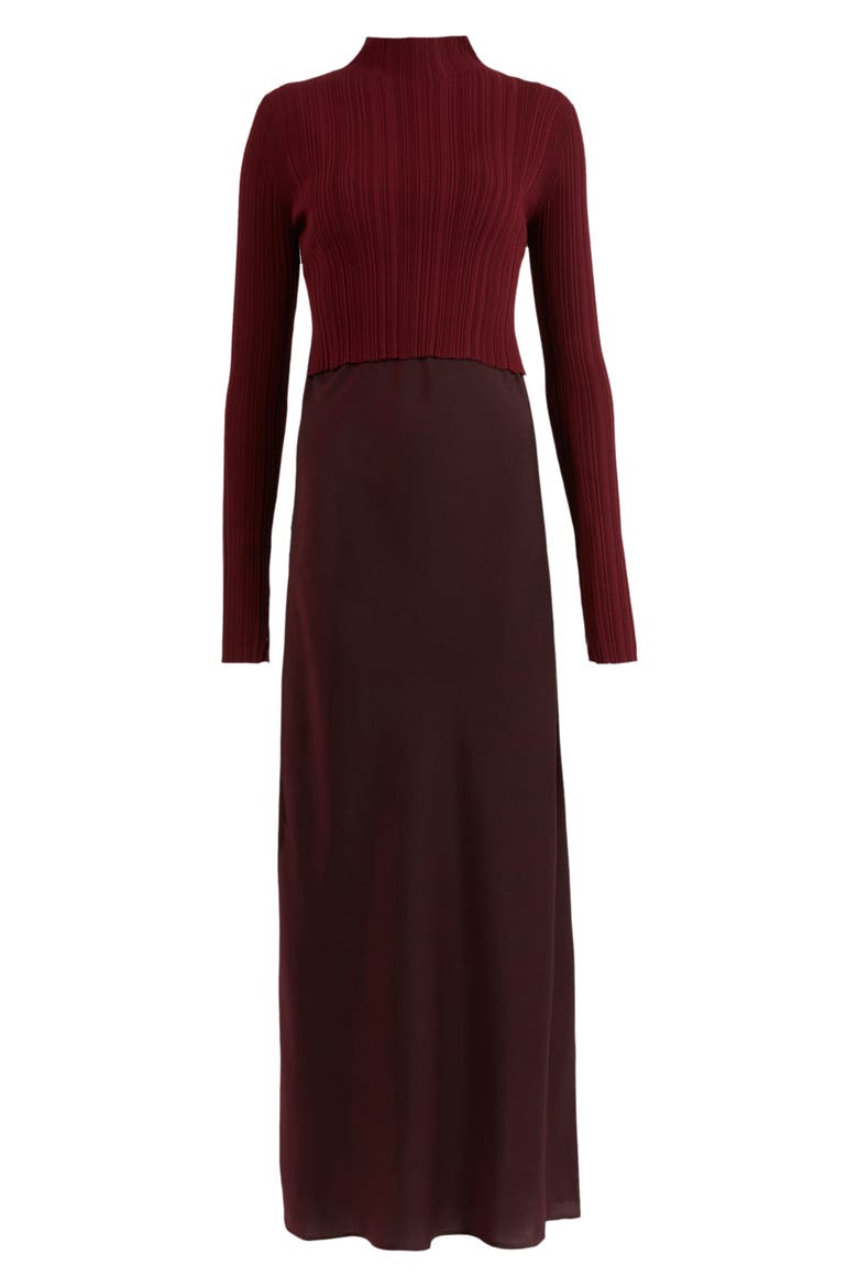 Karla Two-Piece Sweater & Slipdress, Alternate, color, BORDEAUX RED