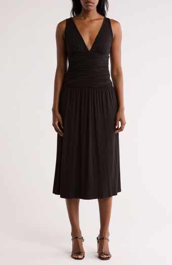 Loveappella Ruched Midi Dress
