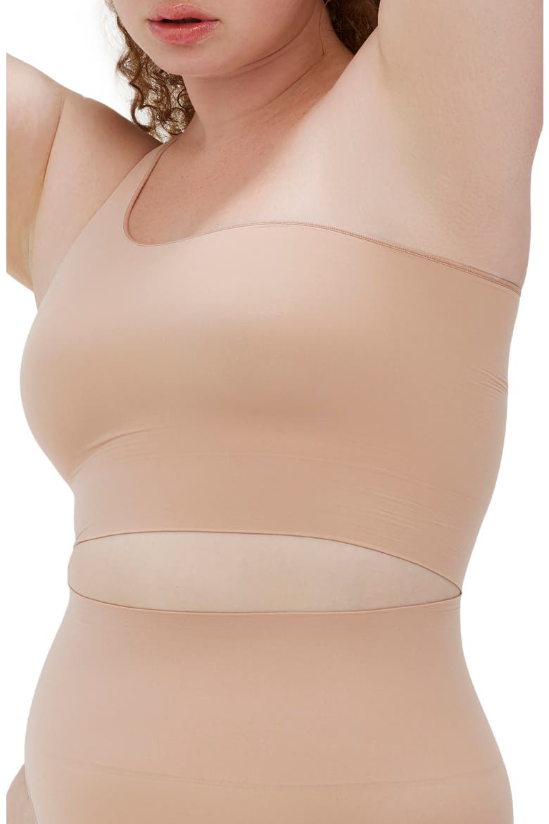 Seamless Smooth One Shoulder Top, Alternate, color, Nude