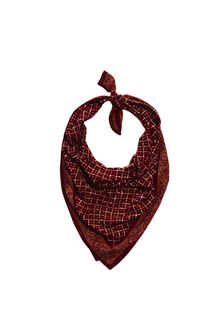Oversized Hand Dyed Batik Bandana, Alternate, color, Crimson Cross