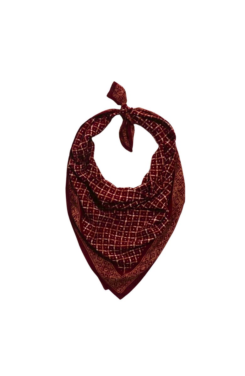 Kasih Co-op Hand Dyed Batik Bandana, Alternate, color, Crimson Cross